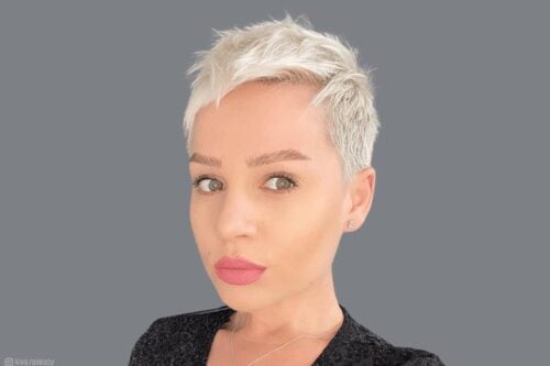 Modern short pixie cut