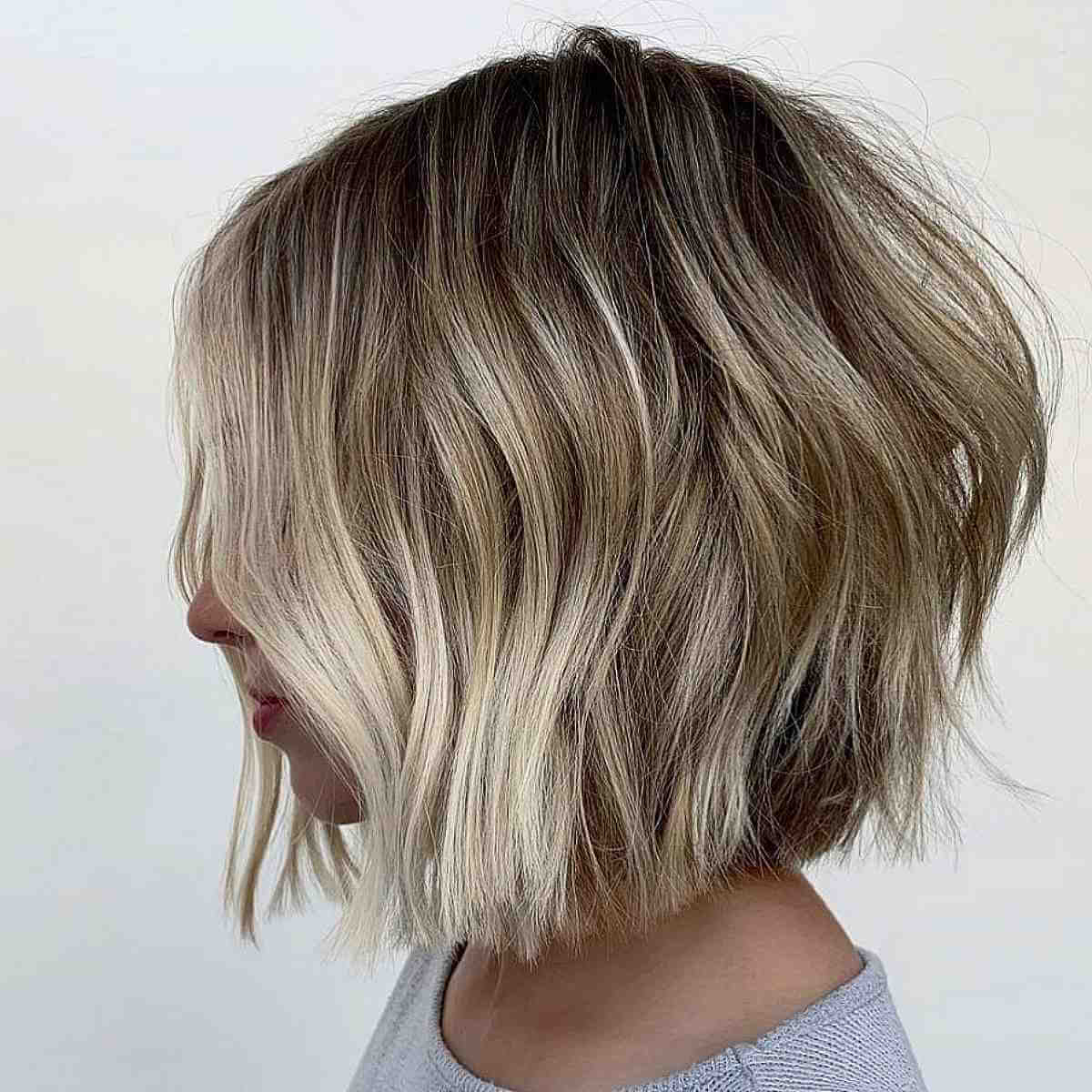 Neck-Length Razored Bob for Thick Hair