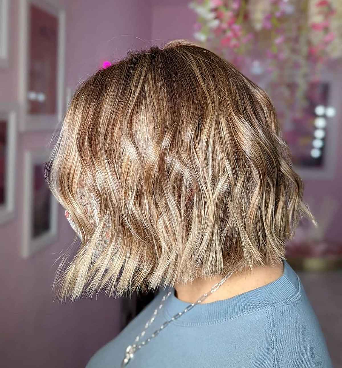 One-Length Blunt Cut with Beachy Waves