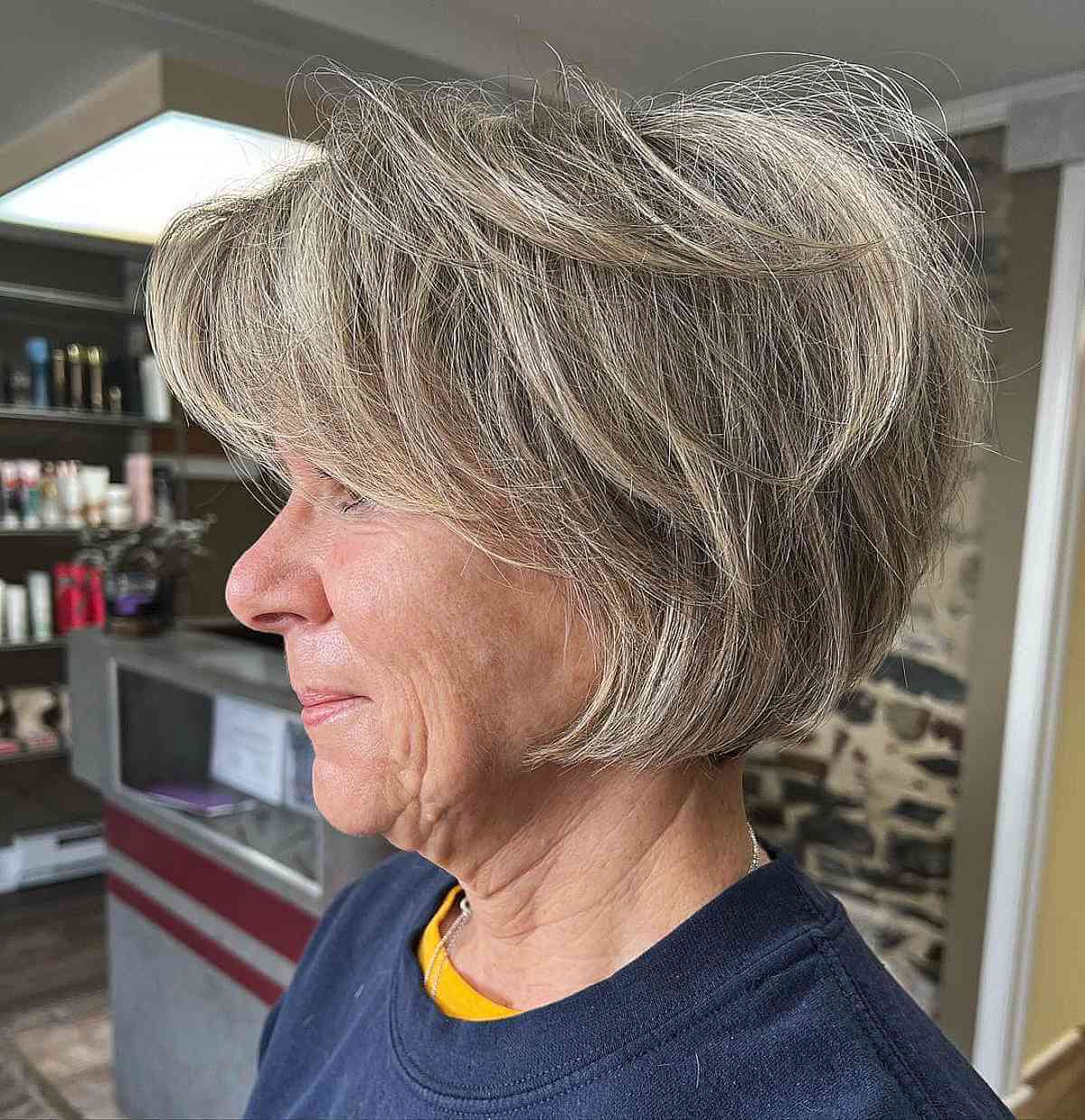 Razor Cut Textured Bob for Women 60 and Up