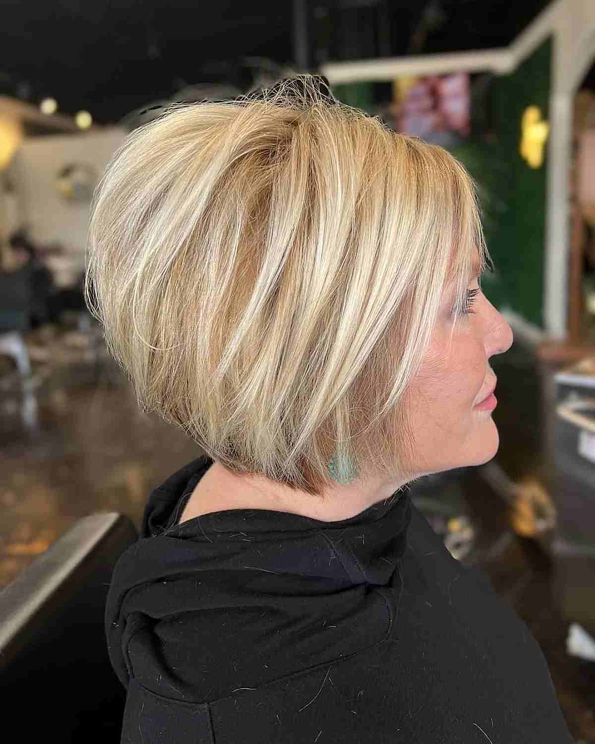 Sassy Choppy Layered Blonde Bob