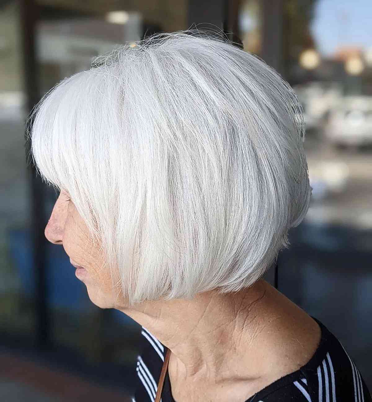 Sassy Grey Layered Short Bob