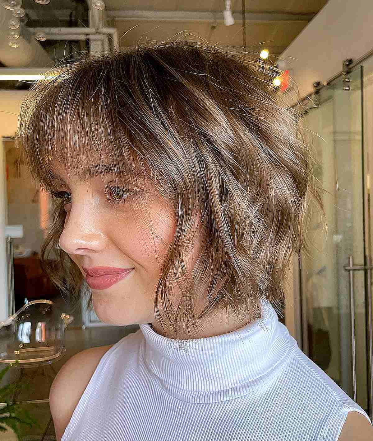 Shaggy Blunt Bob with Wispy Bangs