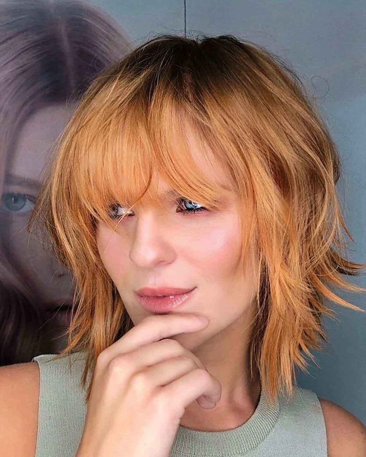 Shaggy Bob with Long Bangs