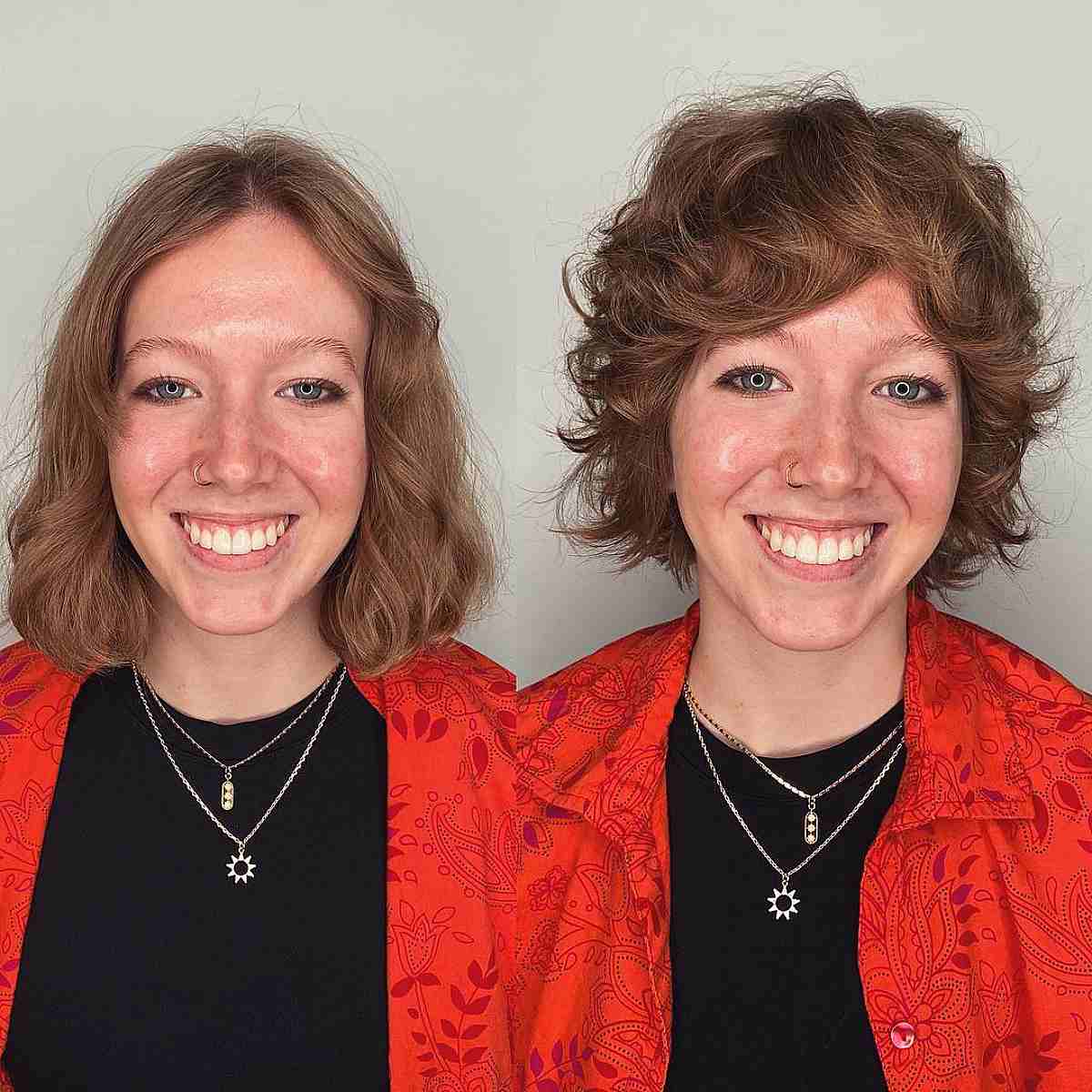 Shaggy Razor Cut for Chin-Length Curly Hair