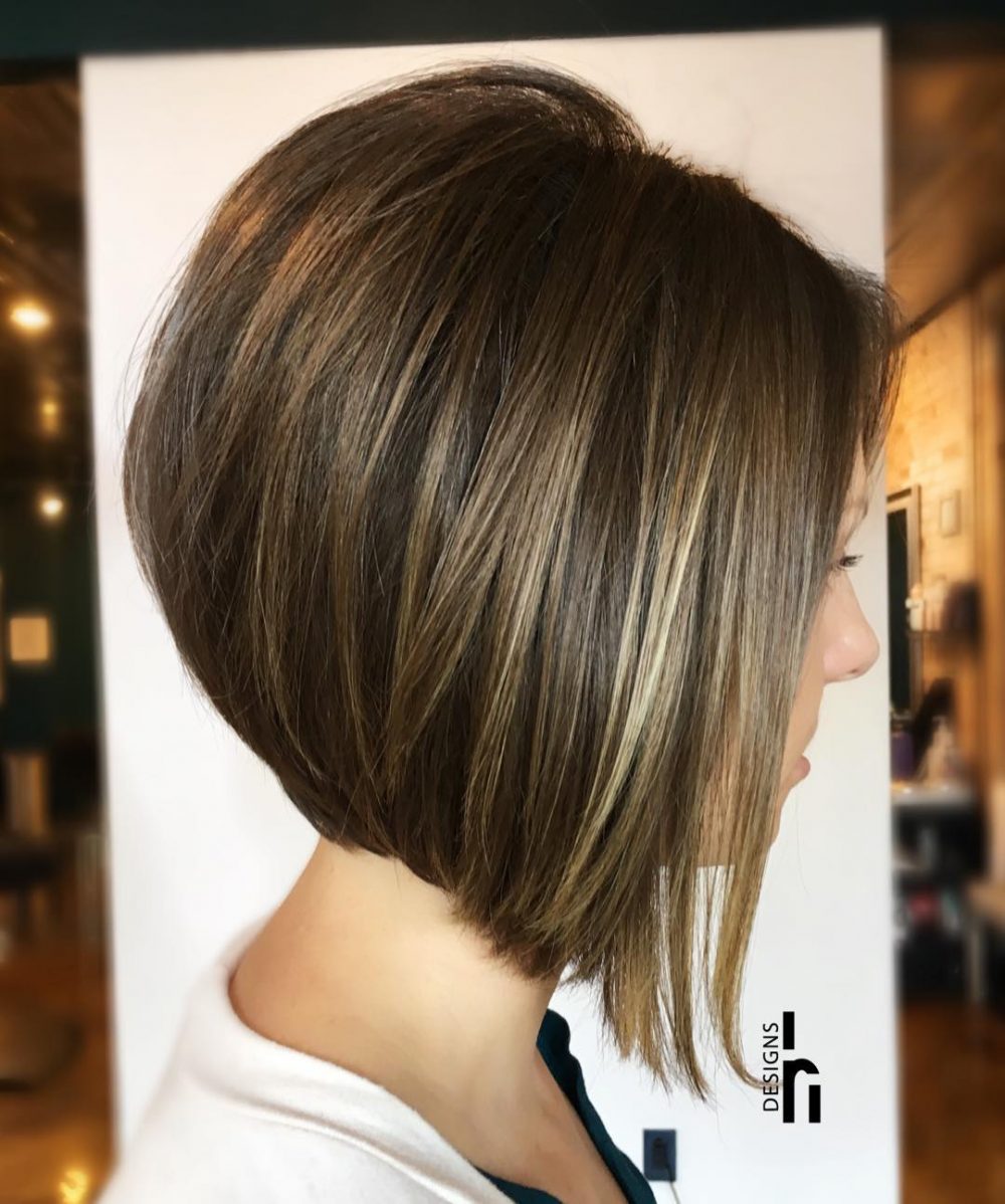 short and sleek inverted layered bob