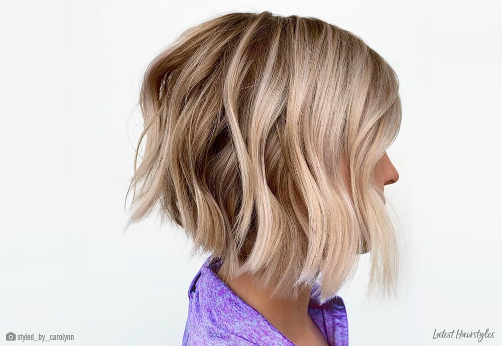 Popular short angled bob haircut