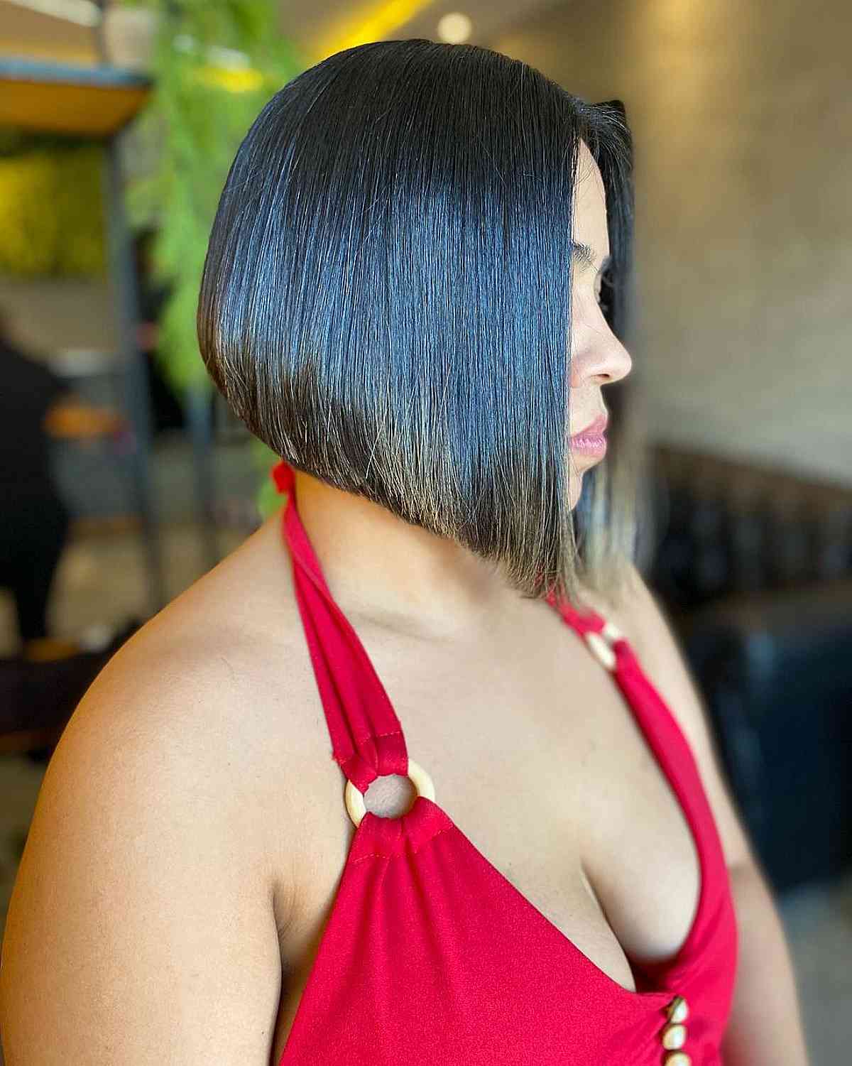 Short Angled Bob for Thick Hair