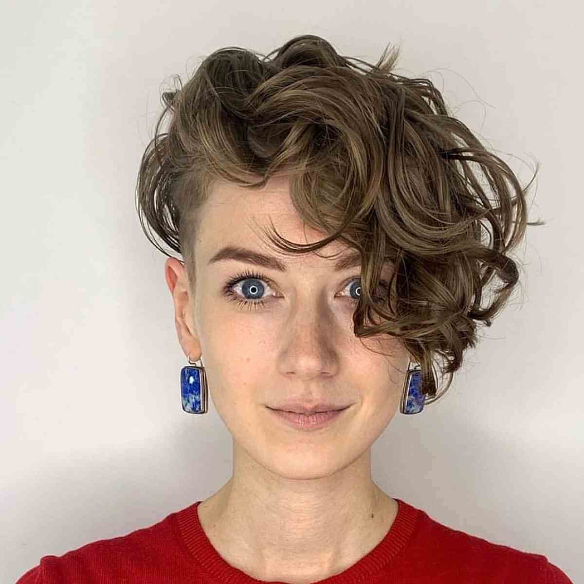 Short Asymmetrical Side-Swept Curls