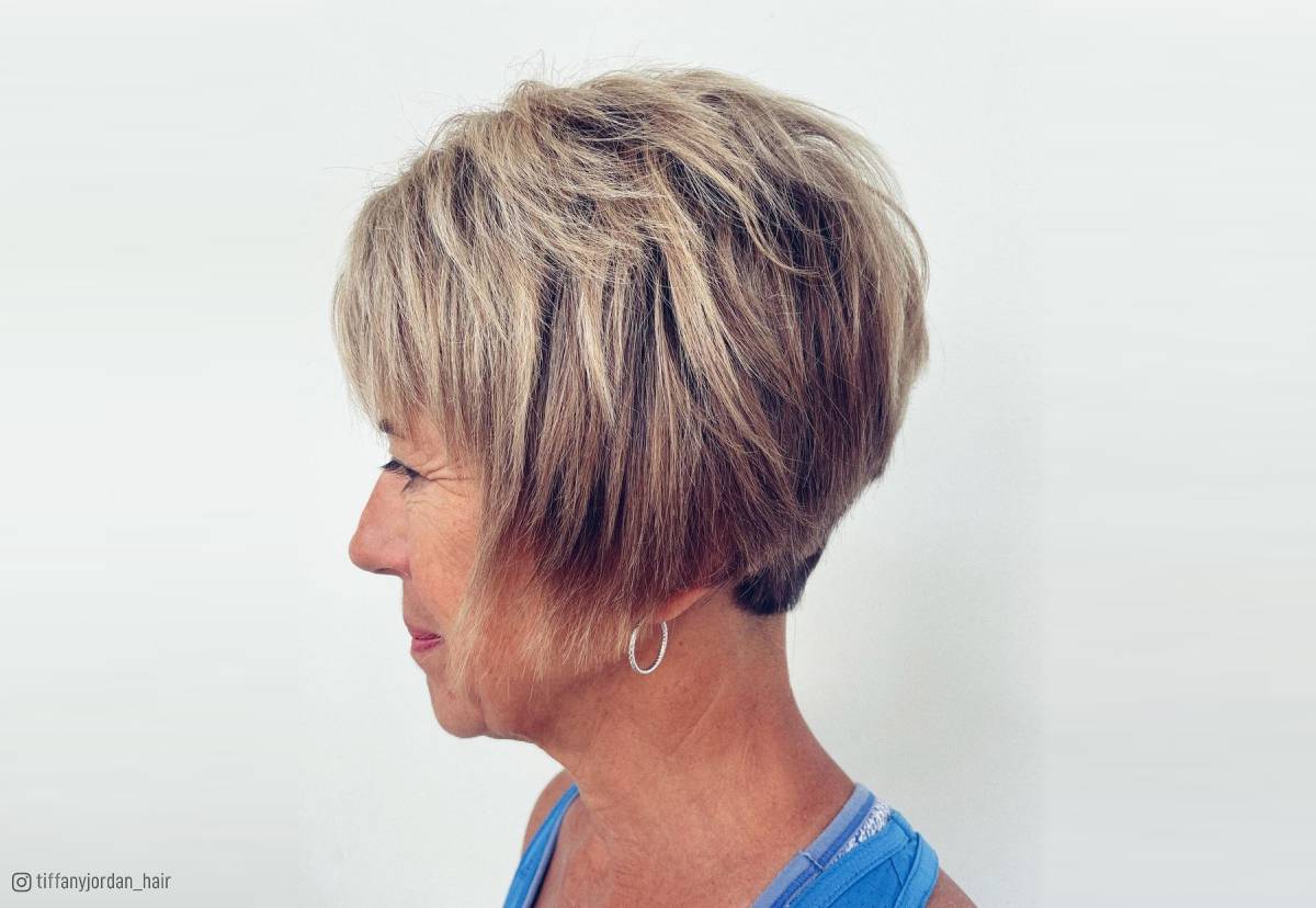 short bob with bangs for over 60