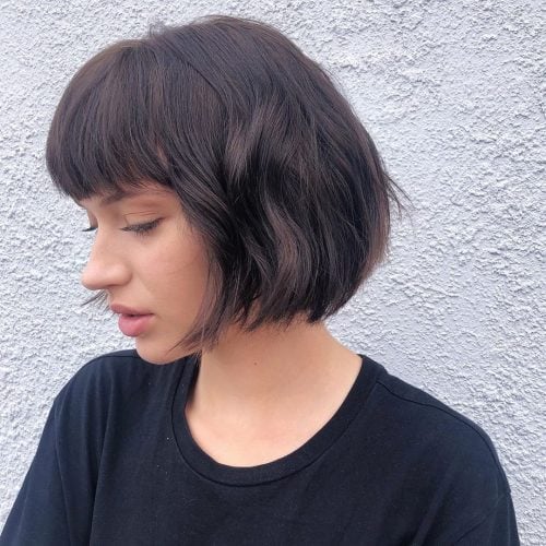 short choppy bob with fringe