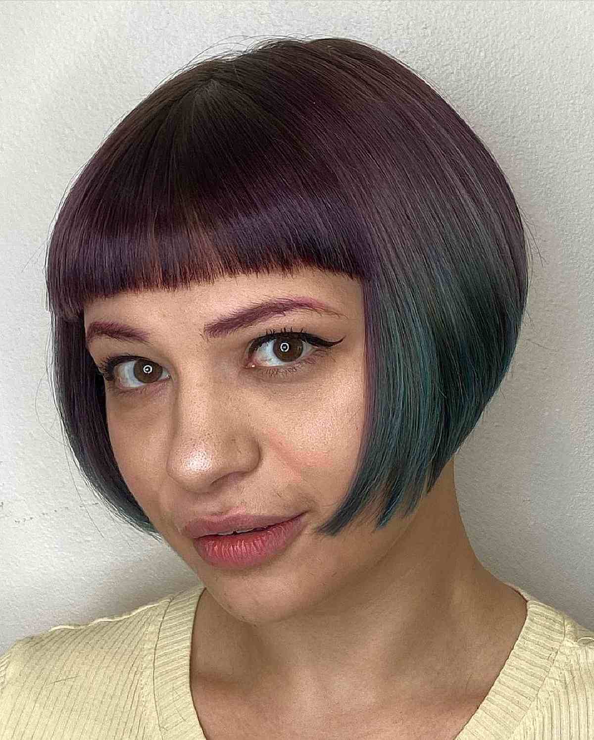 Short Round Bob with Micro Bangs