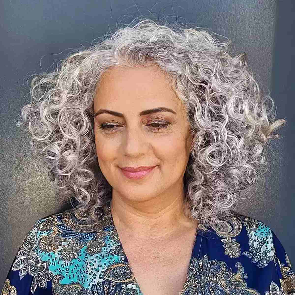 Shoulder-Length Curls and Layers for older ladies over 60