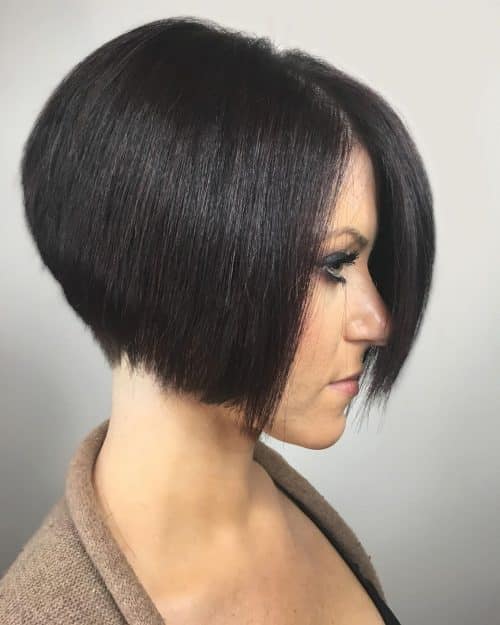 Short Stacked Angled Bob Cut