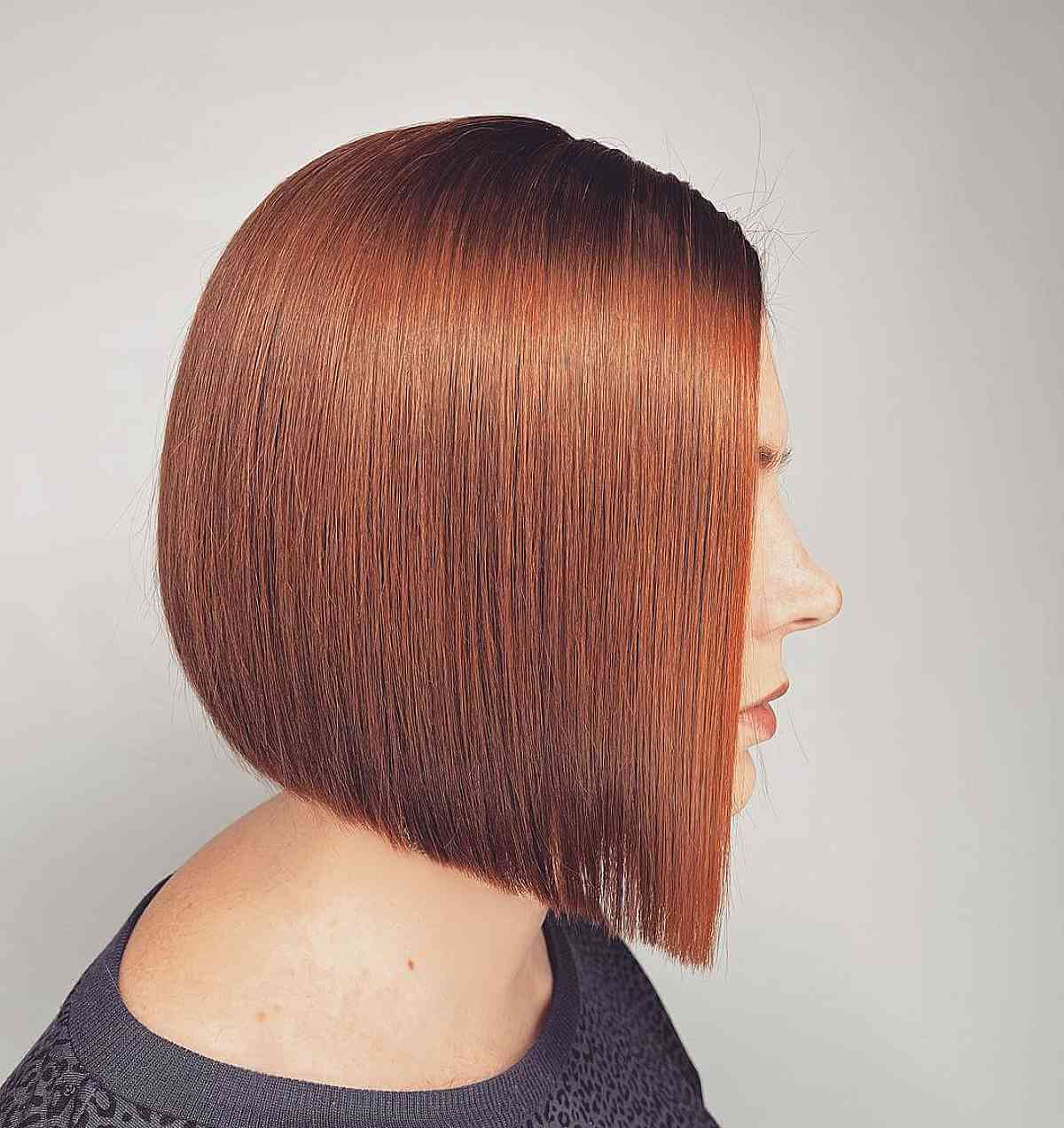 Straight Red Bob with Graduation