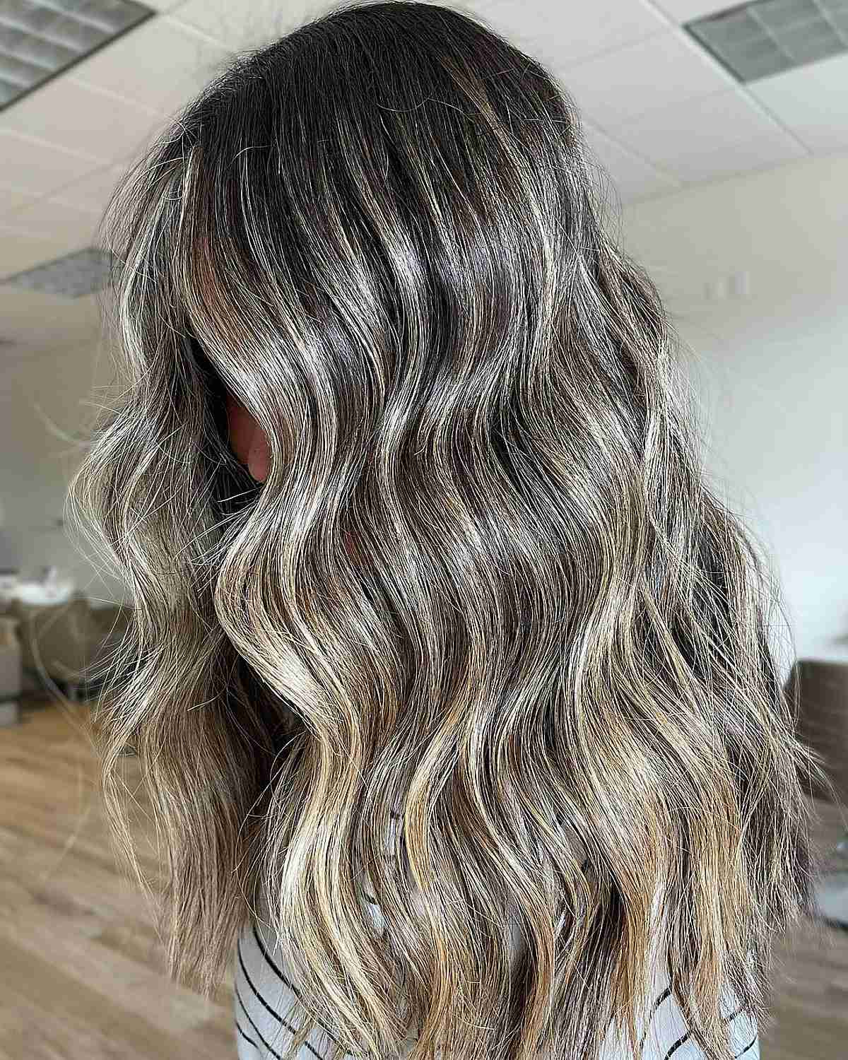 Subtle Dirty Blonde Balayage and Dark Brown Hair