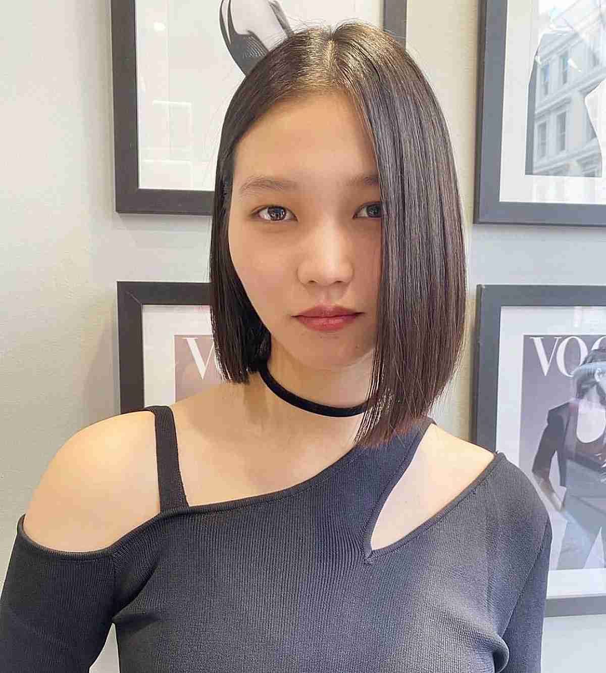 Super Sleek Uneven Bob for Fine Hair