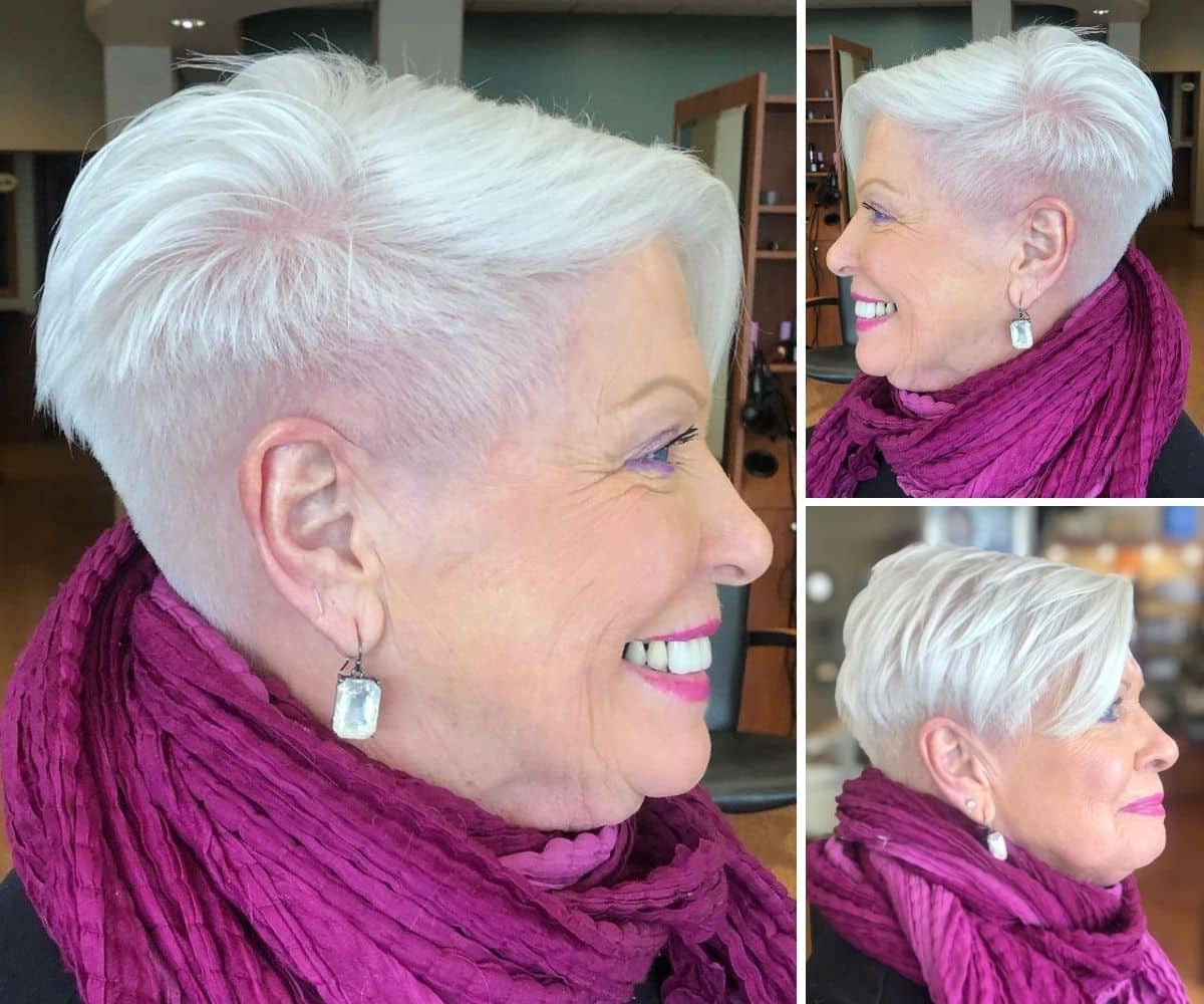 The Low-Maintenance Pixie Undercut for sixty year old women