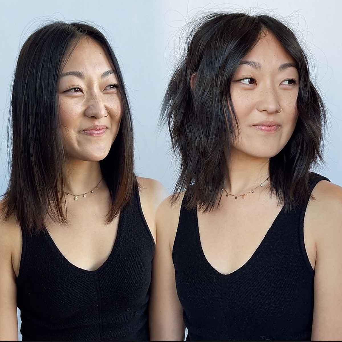 the textured messy long bob