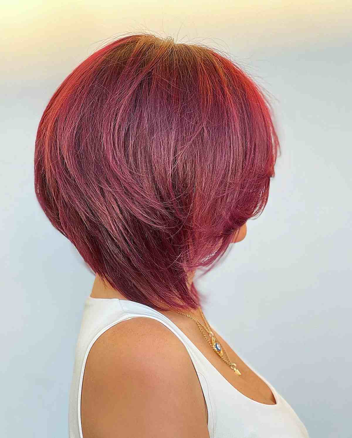 Vivid Red Layered Straight Lob