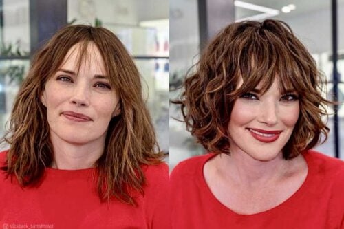 Wavy bob with bangs