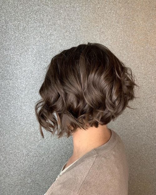 wavy short angled bob